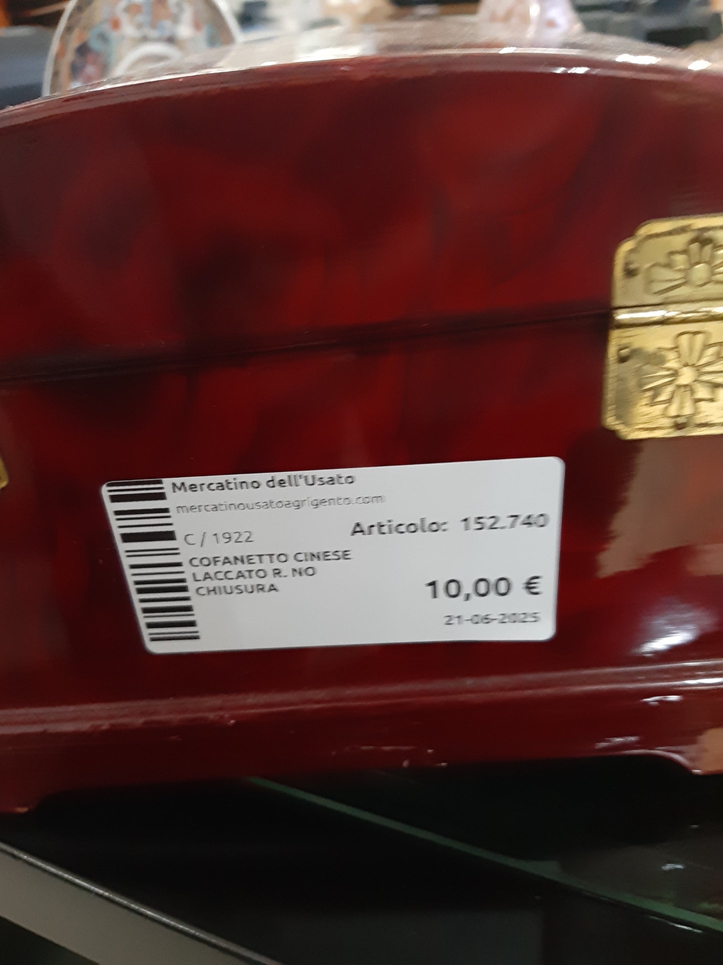 Cofanetto Cinese Laccato R. No Chiusura