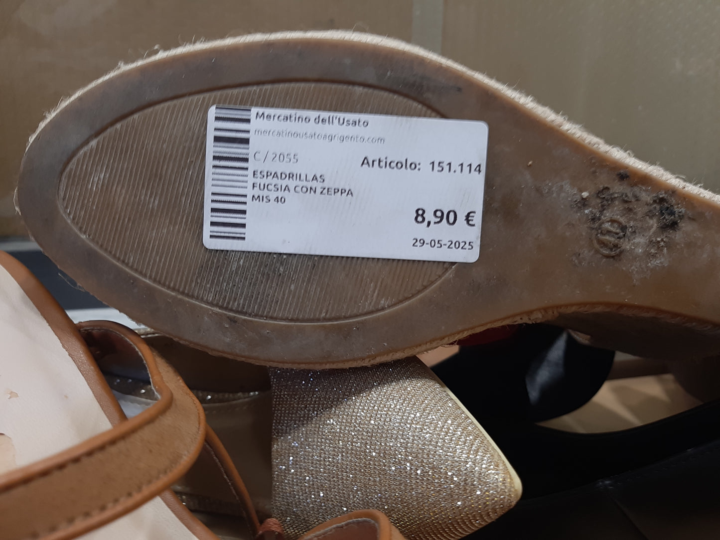 Espadrillas Fucsia Con Zeppa Mis 40
