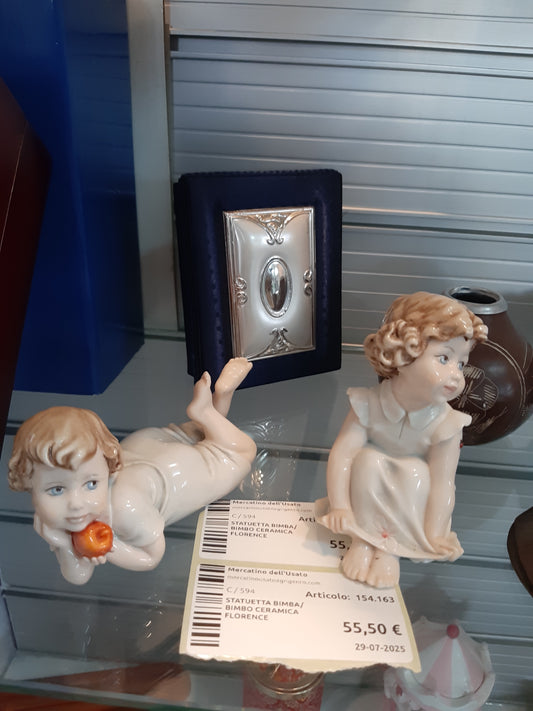 Statuetta Bimba/bimbo Ceramica Florence