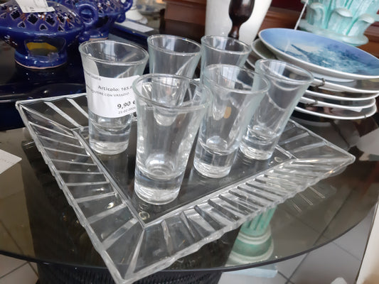 6 Bicchierini Liquore Con Vassoio