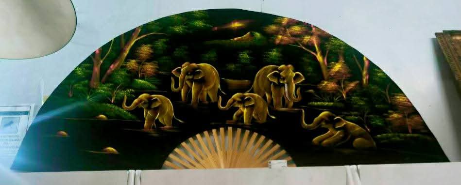 Ventaglio Ornamentale Immagine Elefanti