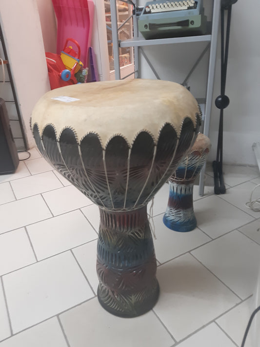 Djembè Ceramica E Legno Con Pelle Di Capra