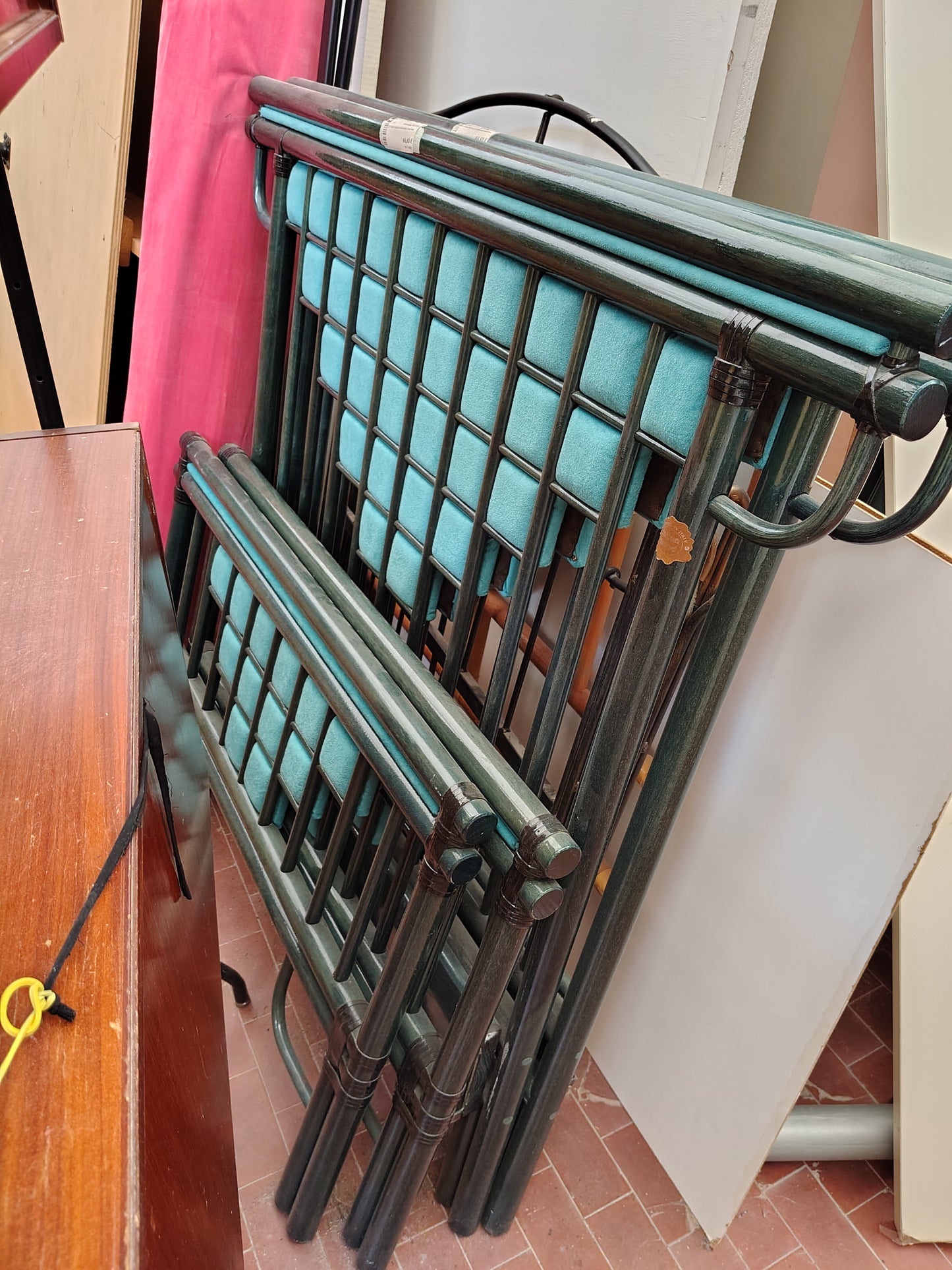 Lettino Singolo In Bambù E Rattan