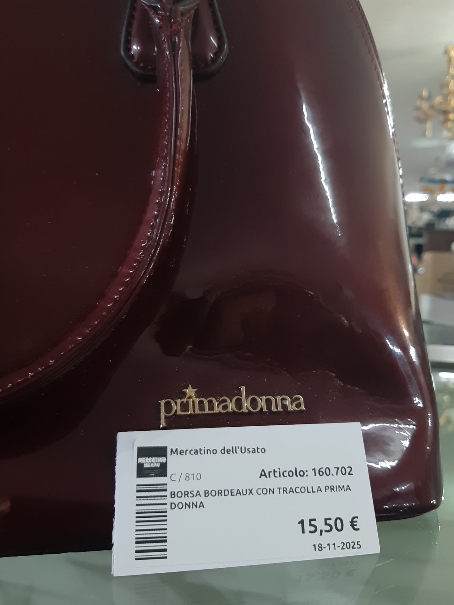 Borsa Bordeaux Con Tracolla Prima Donna
