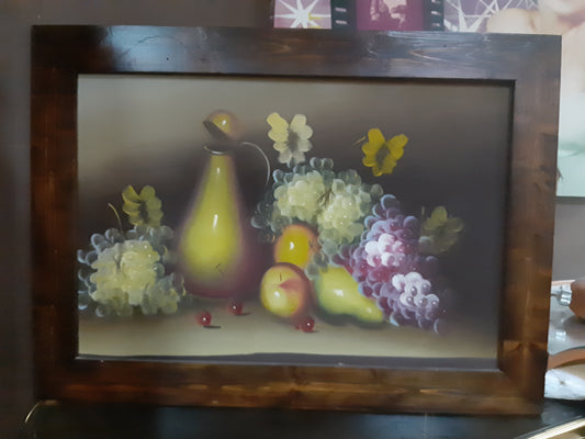 Quadro Cornice Legno Natura Morta