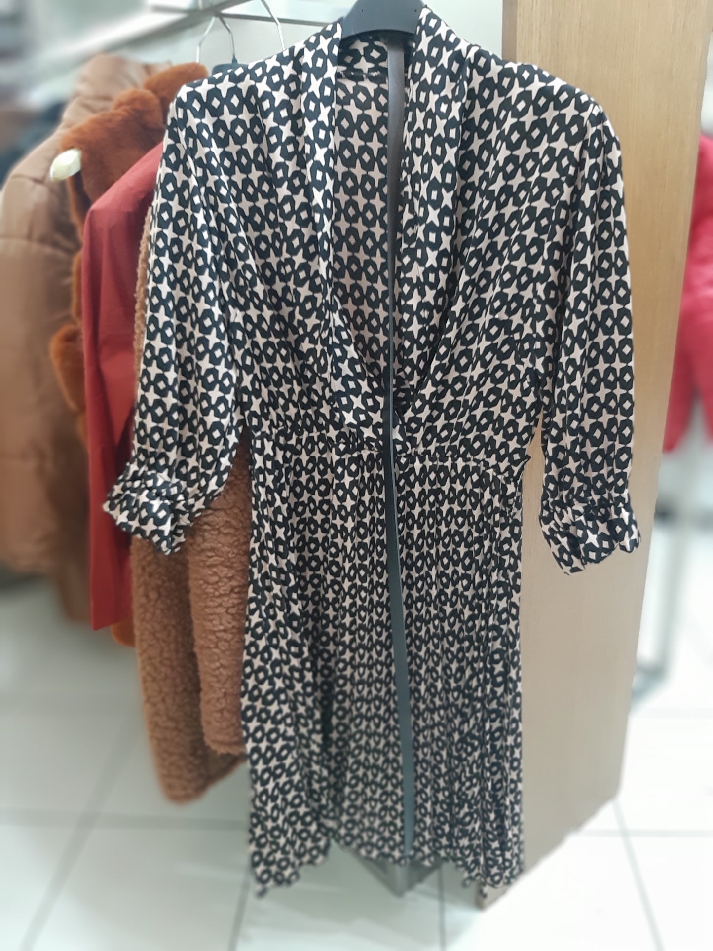 Vestitino Con Cintura Nero E Beige Mis M