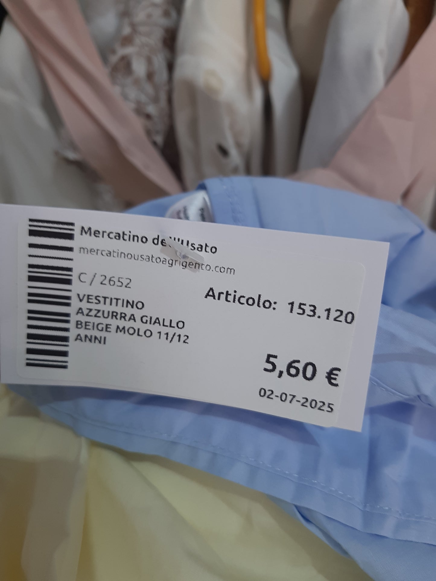 Vestitino Azzurra Giallo Beige Molo 11/12 Anni