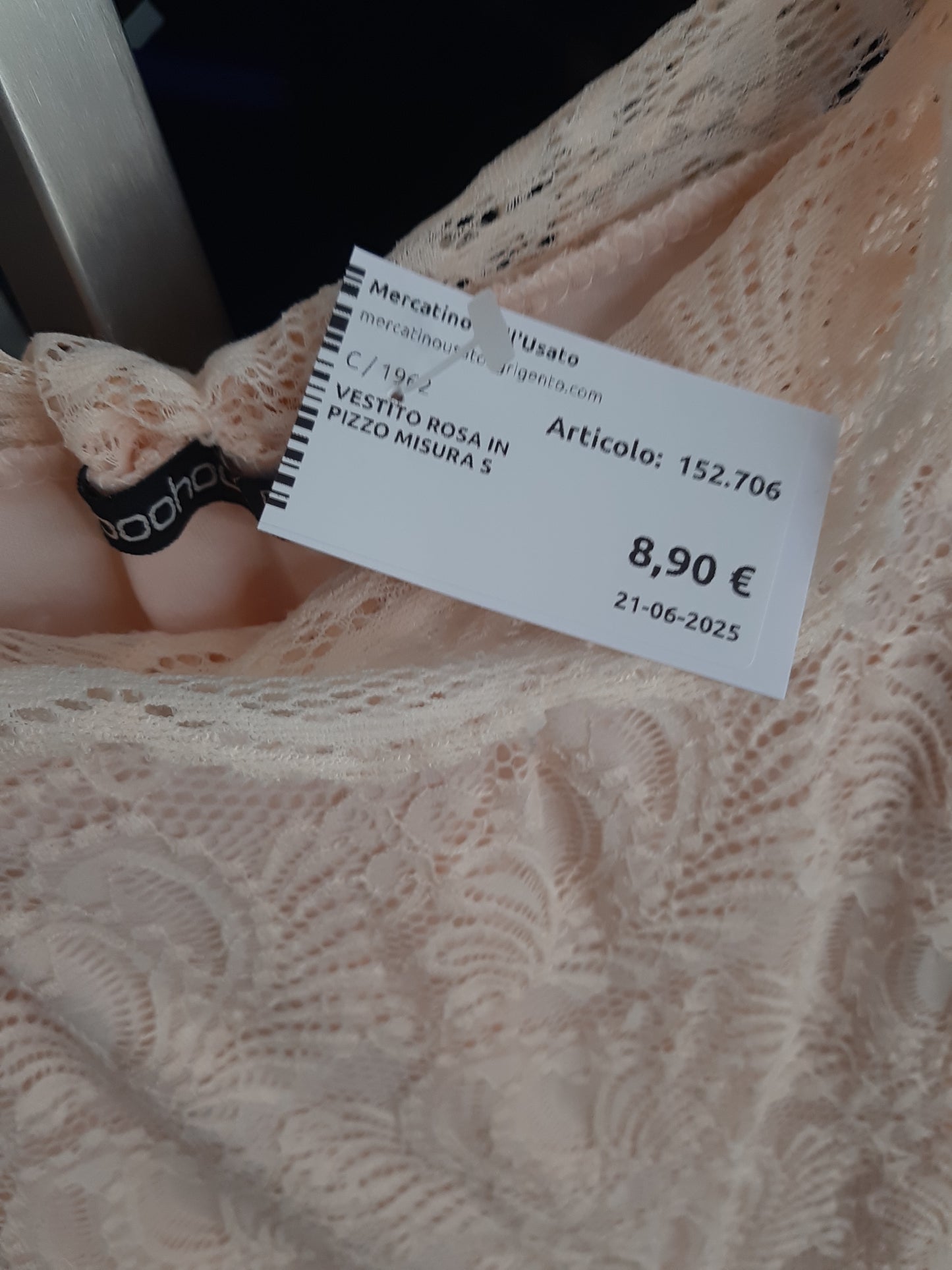 Vestito Rosa In Pizzo Misura S