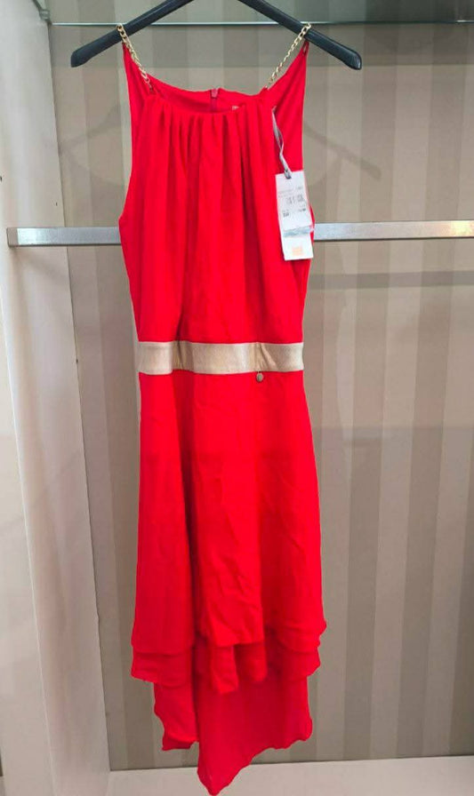 Vestito Rosso Con Fascia Dorata Mis M Rinascimento