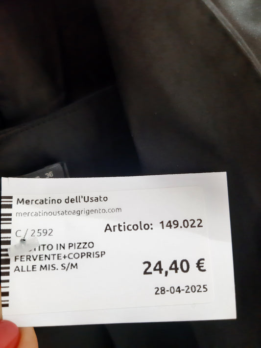 Vestito In Pizzo Fervente+coprispalle Mis. S/m