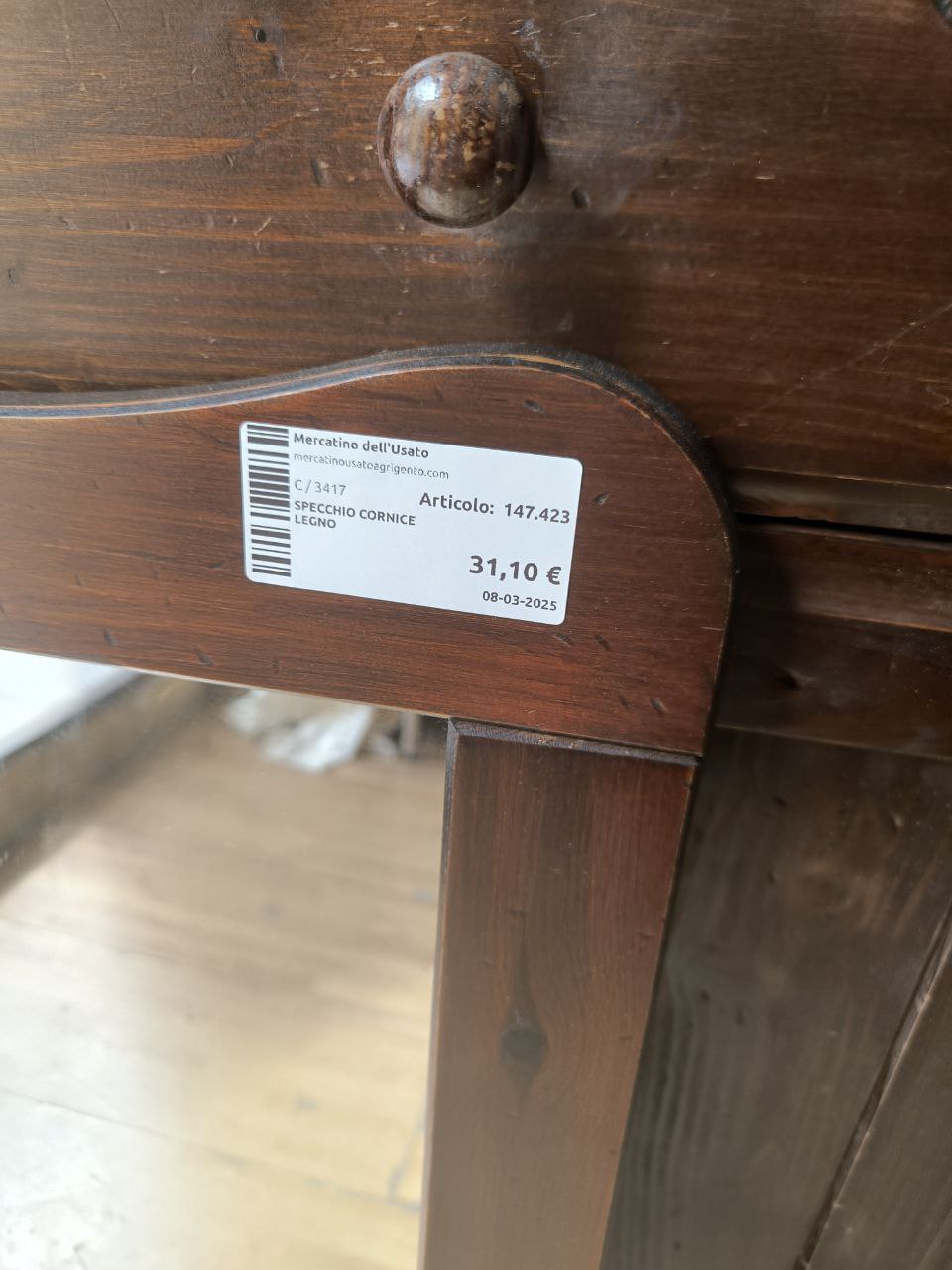 Specchio Cornice Legno