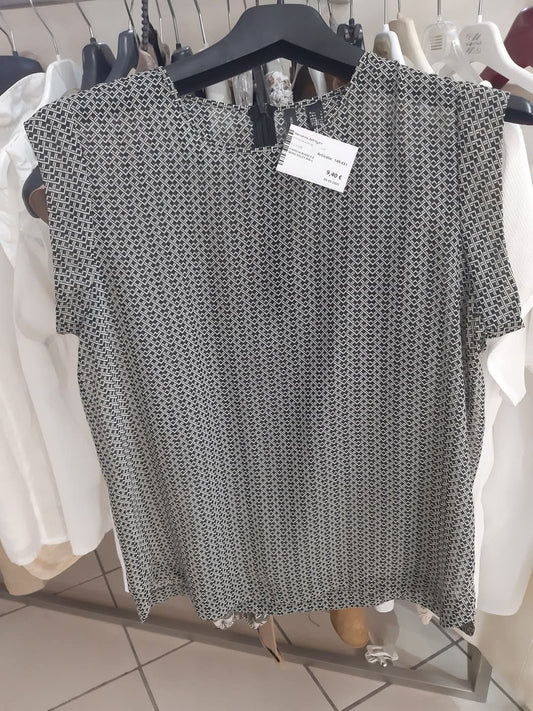 Camicia Bianca E Nera Sisley Mis-l