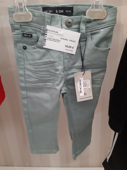 Jeans Verdi Bimbo 9/12mesi Baby Boj