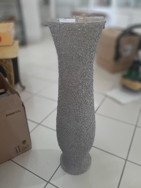 Vaso In Vetro Rivestimento Pietrisco Grigio