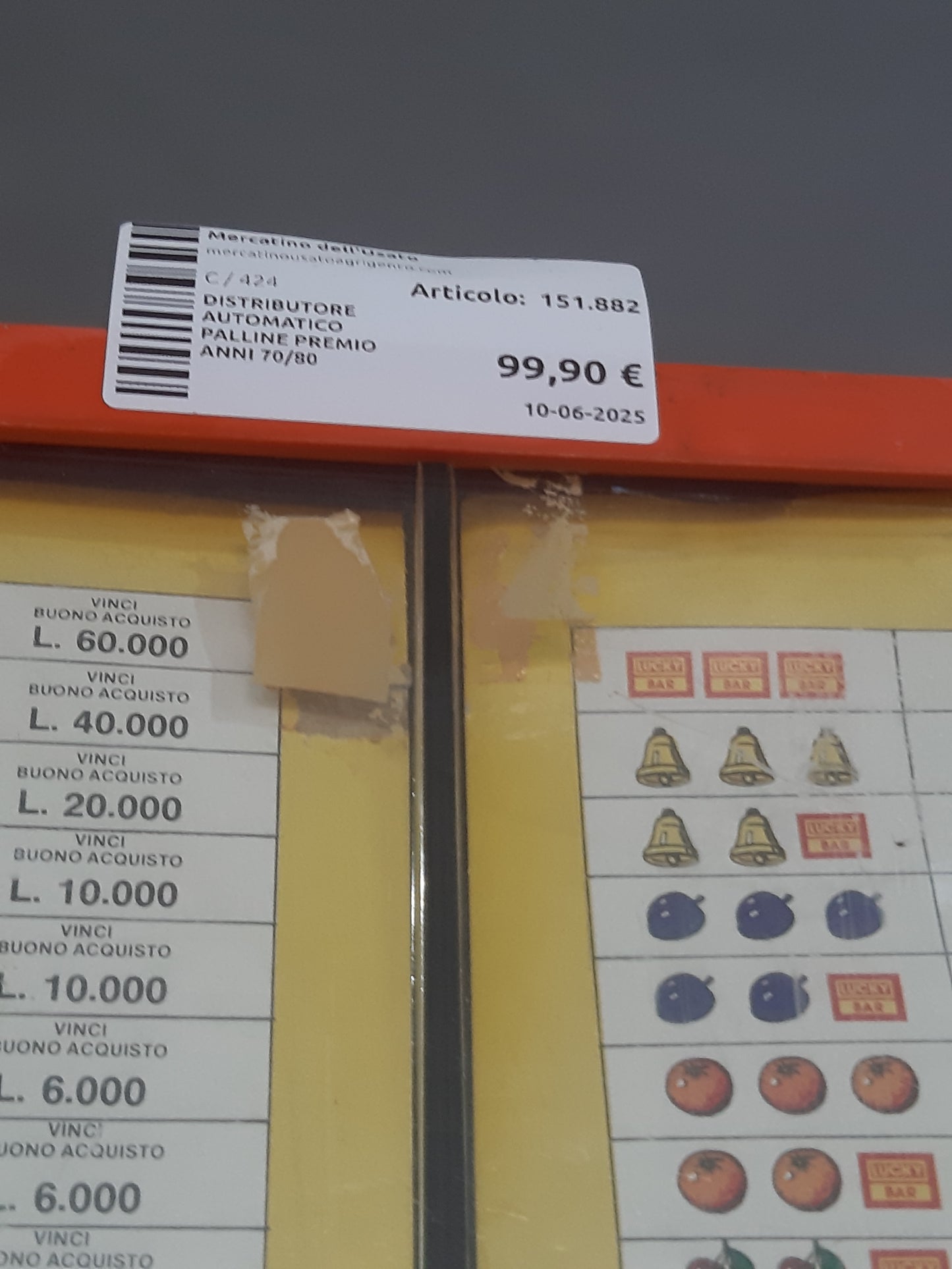 Distributore Automatico Palline Premio Anni 70/80