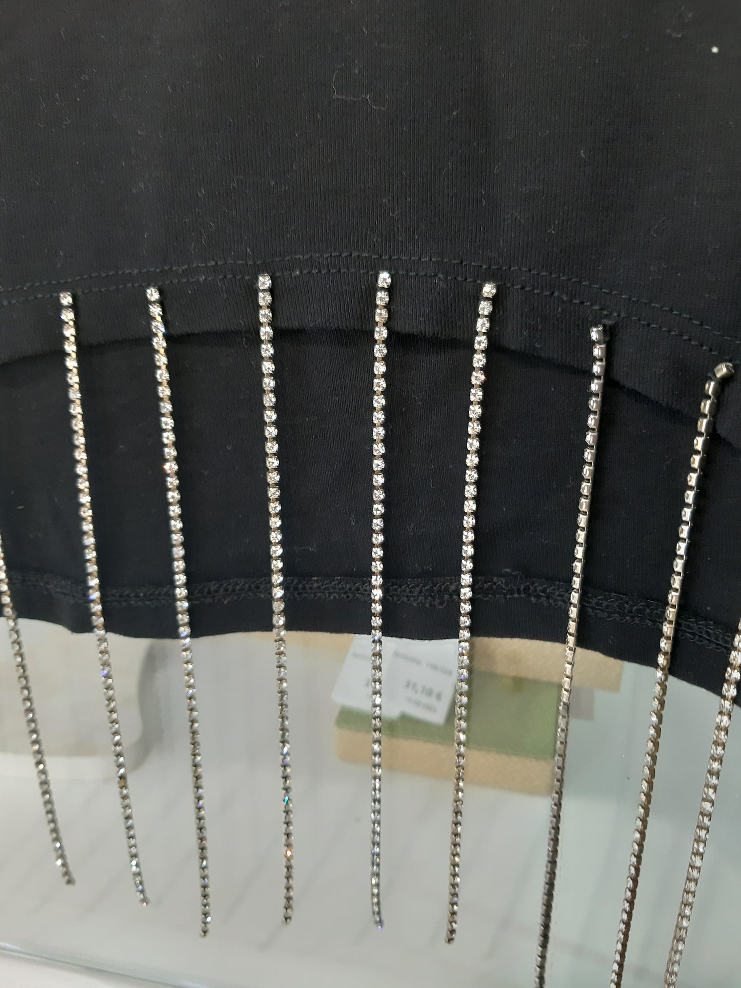 Maglietta Nera Con Strass Mis L Xl