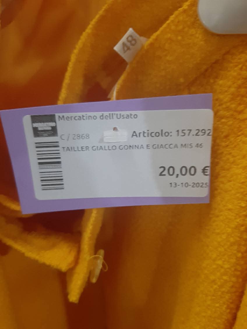 Tailler Giallo Gonna E Giacca Mis 46