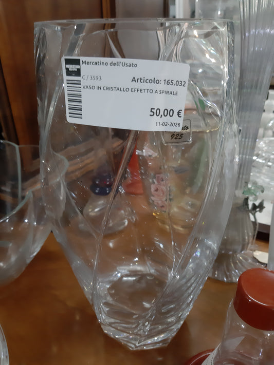 Vaso In Cristallo Effetto A Spirale