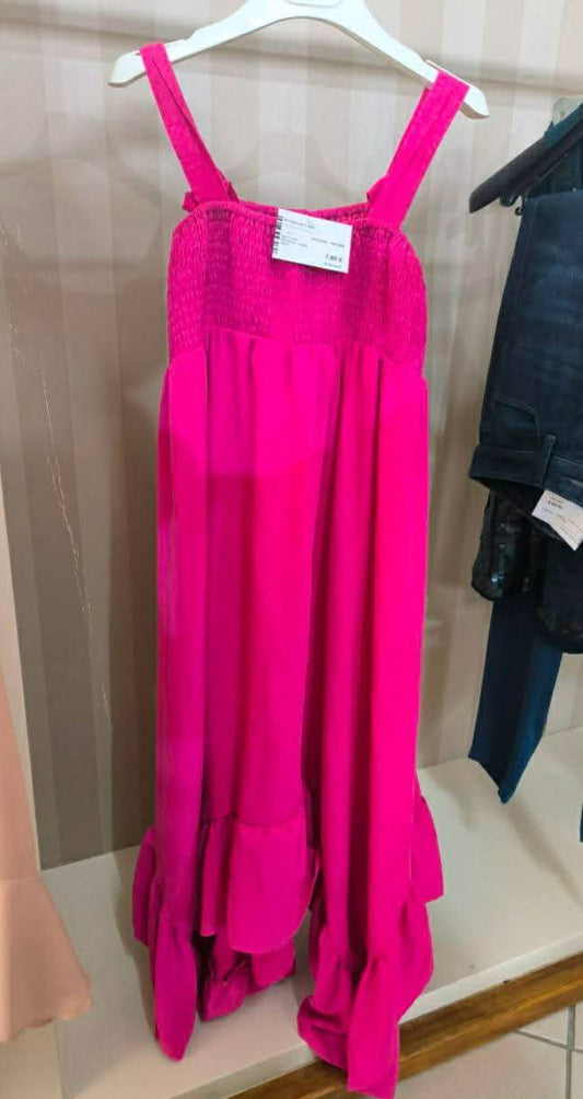 Abito Con Bratelle  Fuxsia Ms-m