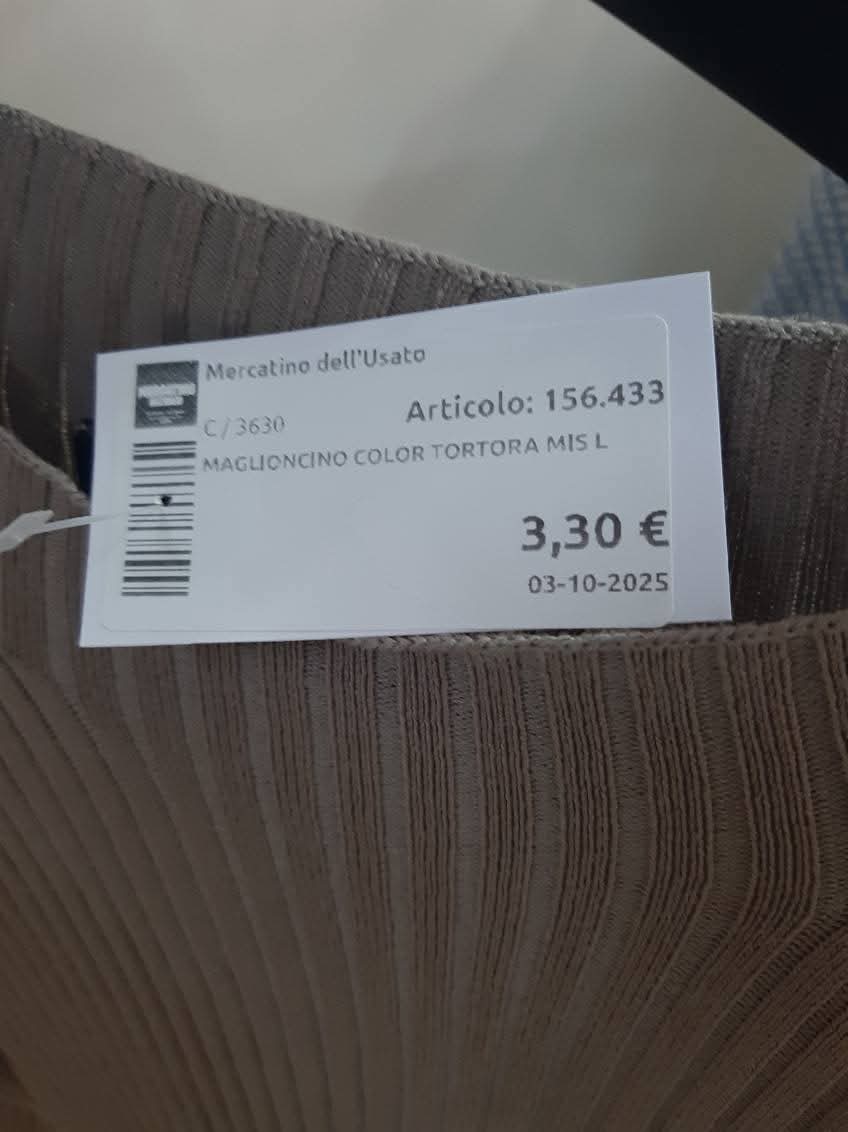 Maglioncino Color Tortora Mis L