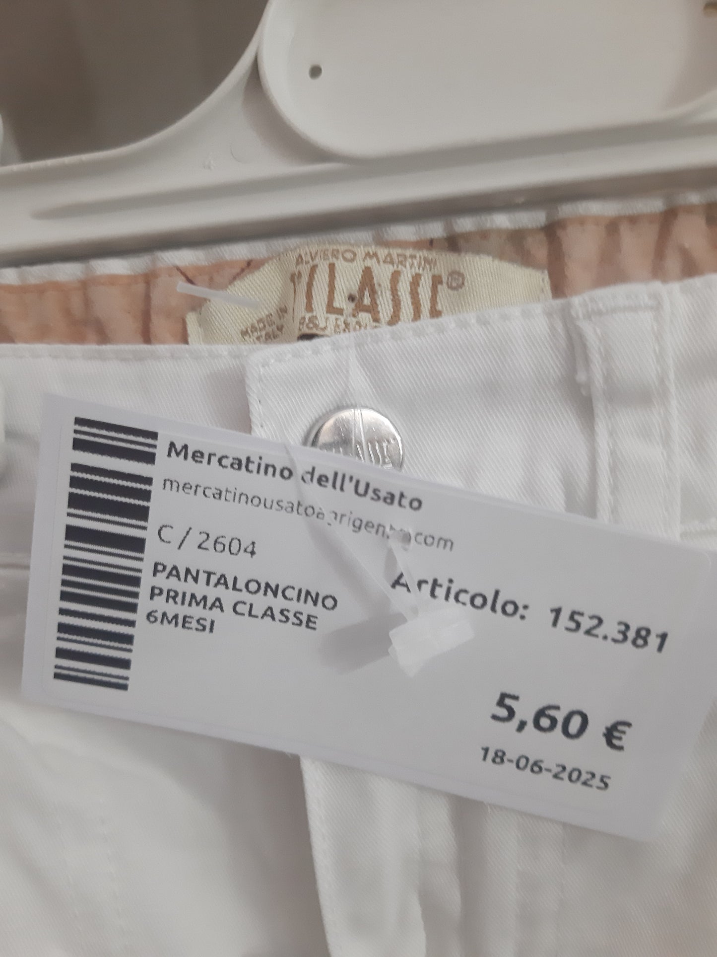Pantaloncino Prima Classe 6mesi