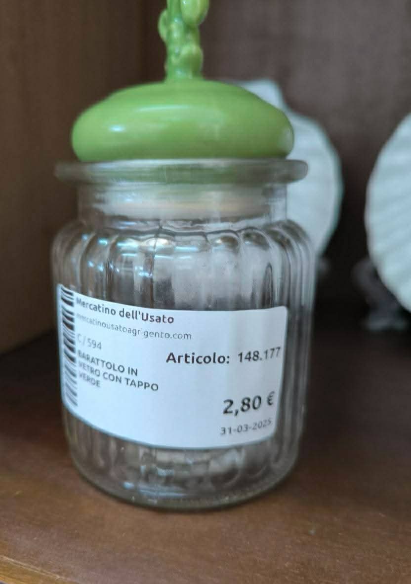 Barattolo In Vetro Con Tappo Verde