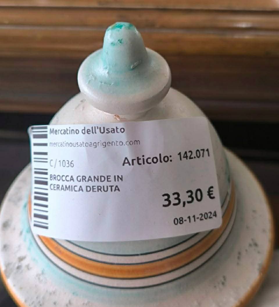 Brocca Grande In Ceramica Deruta