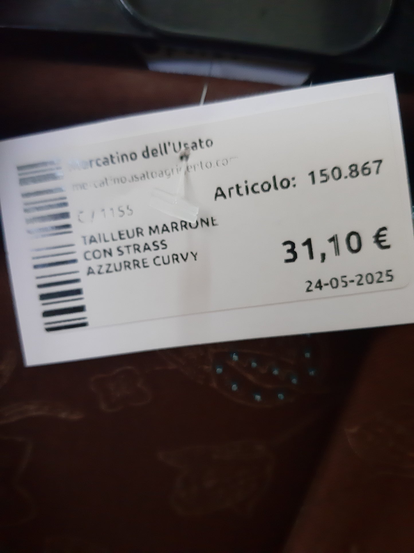 Tailleur Marrone Con Strass Azzurre Curvy