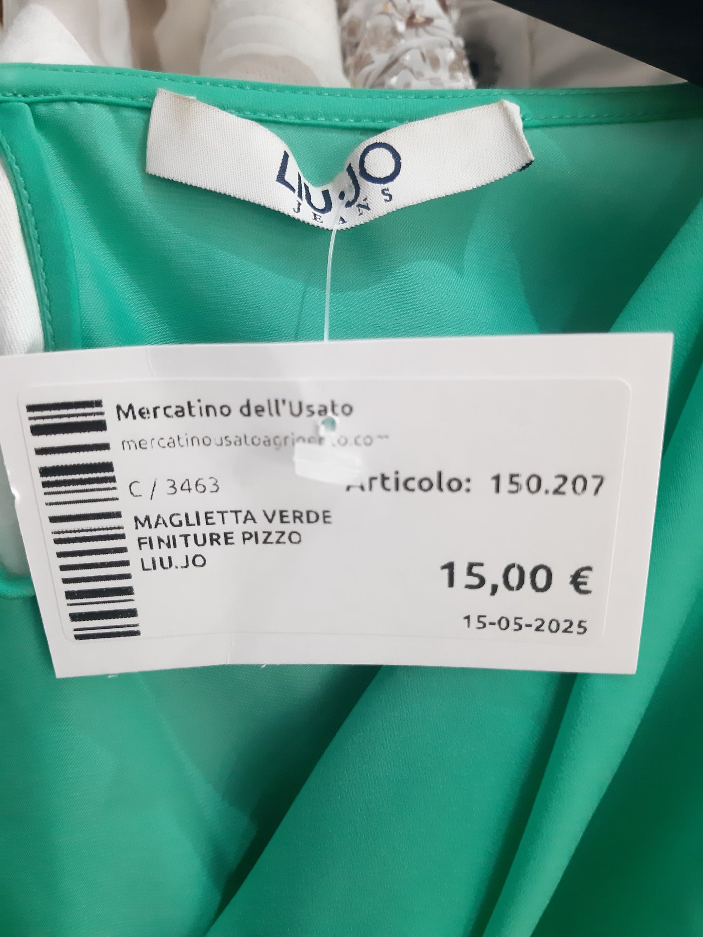 Maglietta Verde Finiture Pizzo Liu.jo