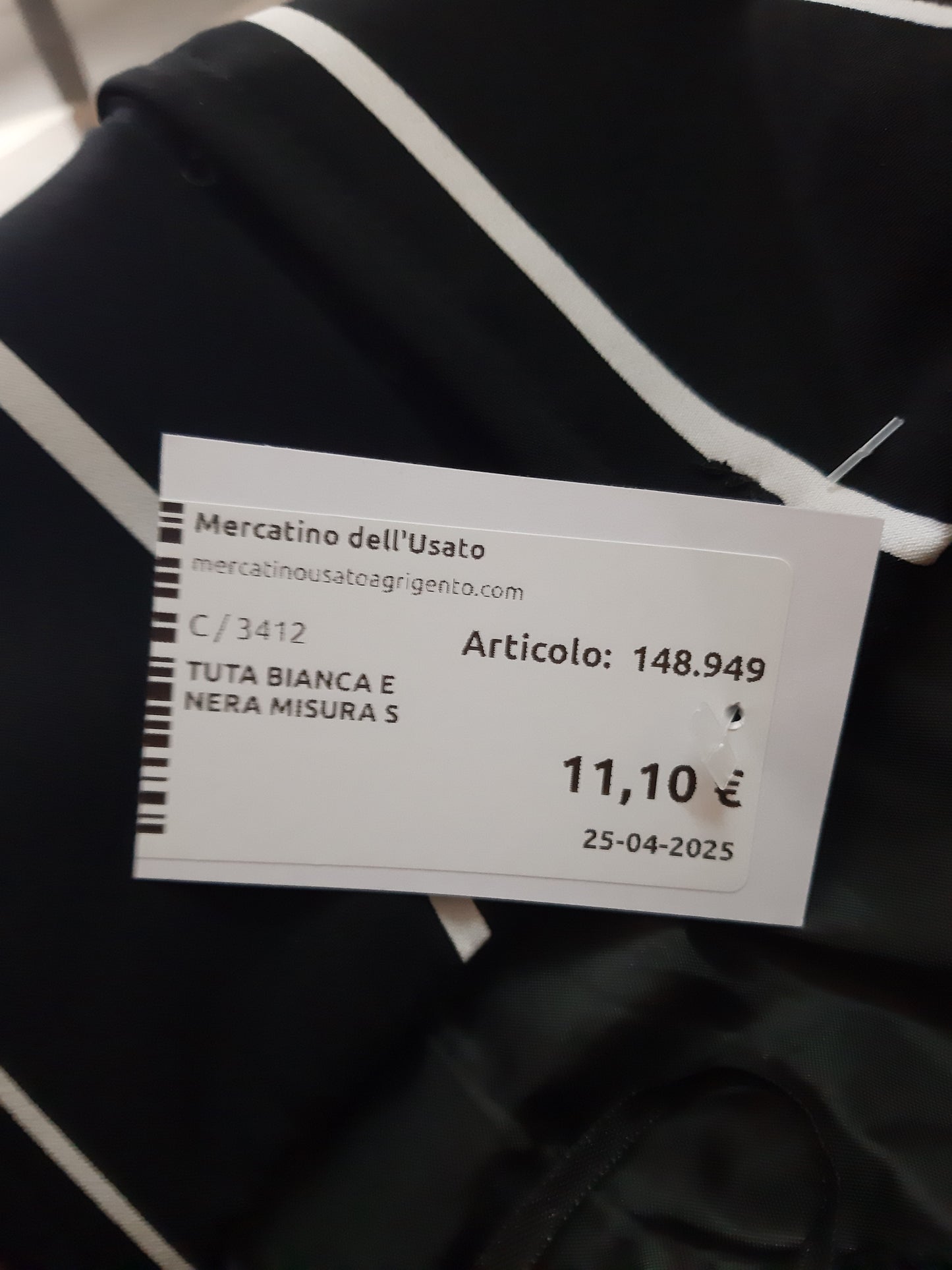 Tuta Bianca E Nera Misura S