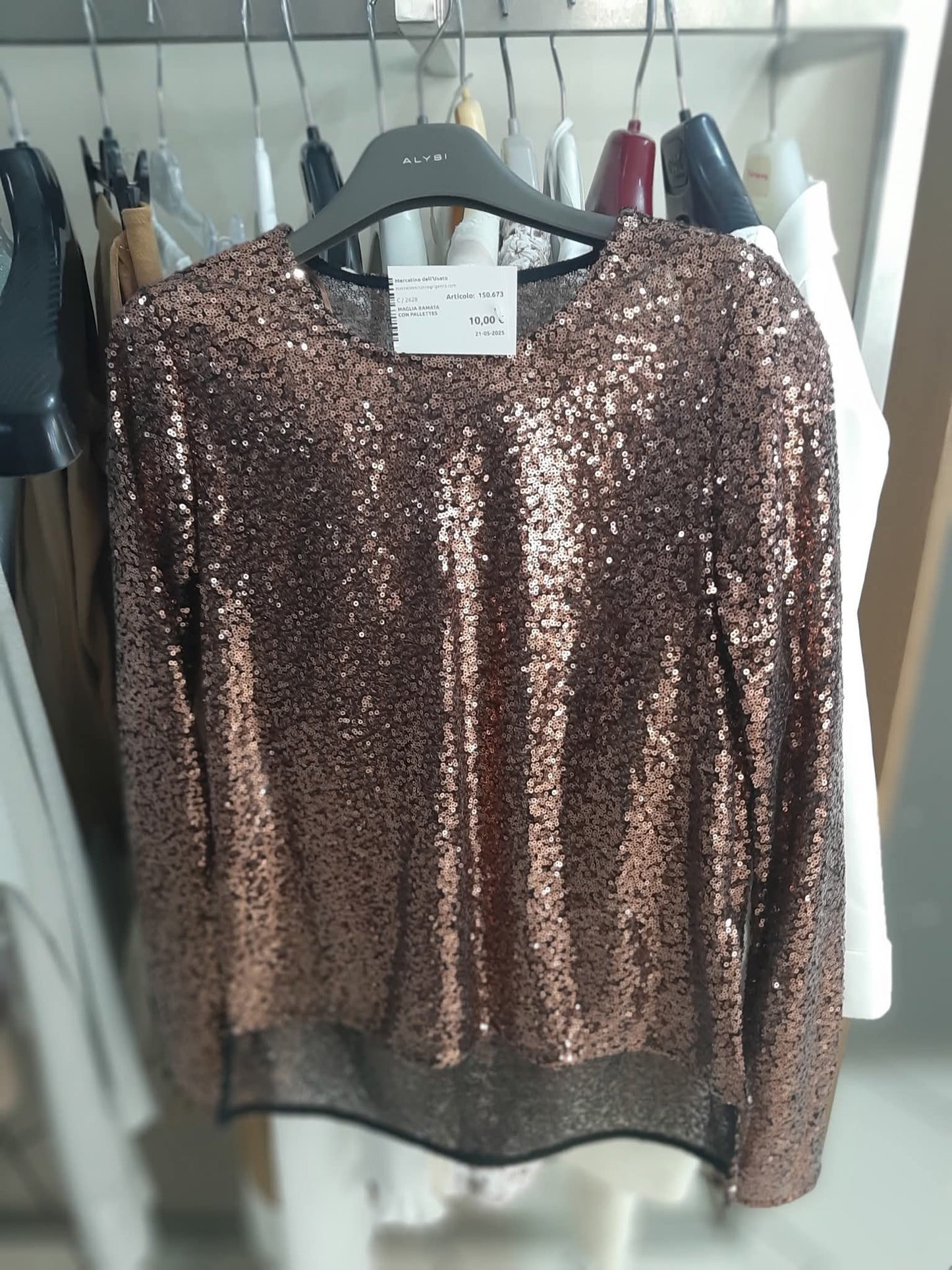 Maglia Ramata Con Pallettes