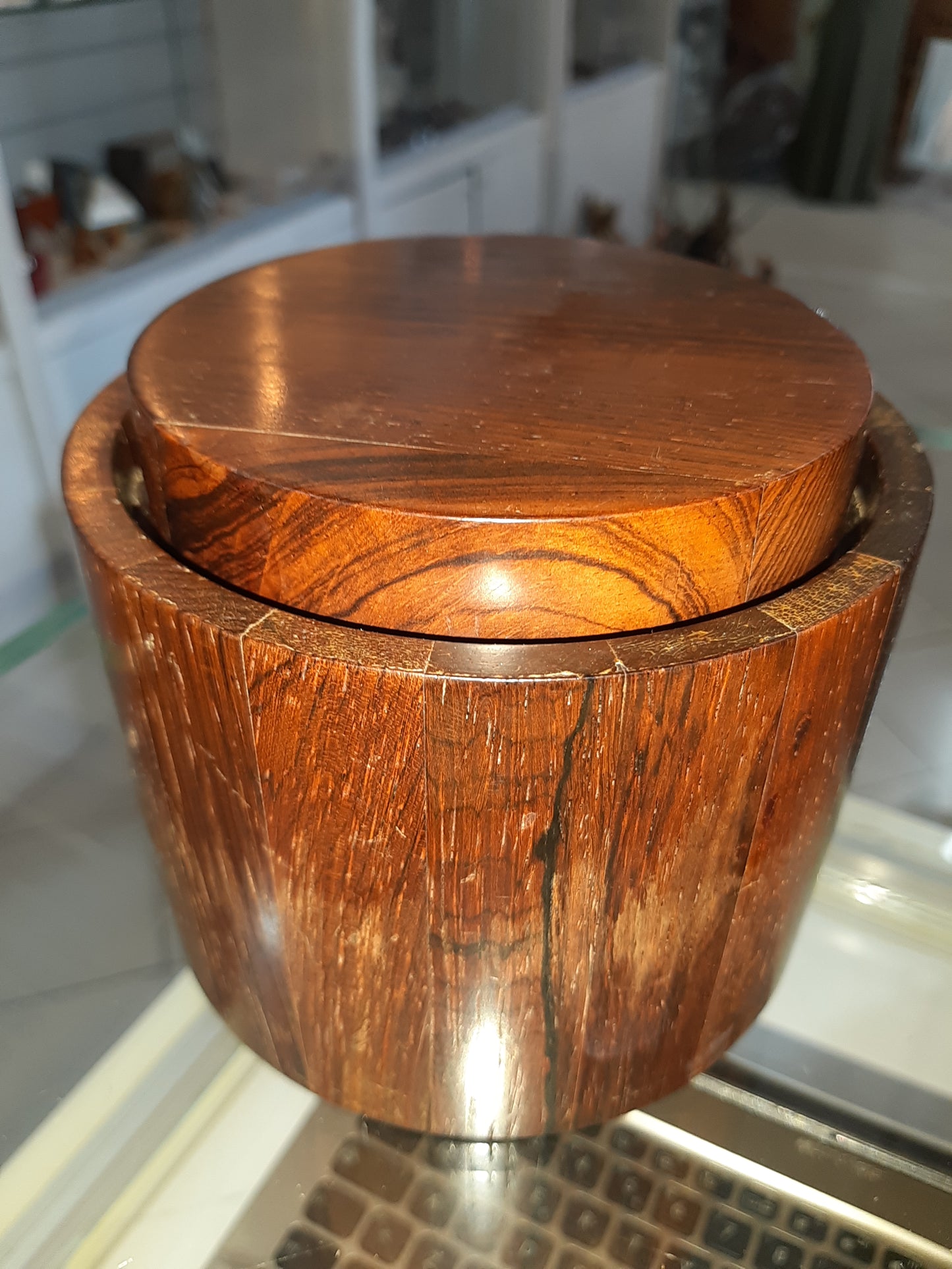 Raro Contenitore Vintage In Legno Porta Tabacco Jean Gillon Foderato Interno Sughero
