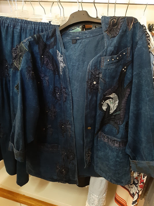 Completo Gonna E Giacca Blu Jeans