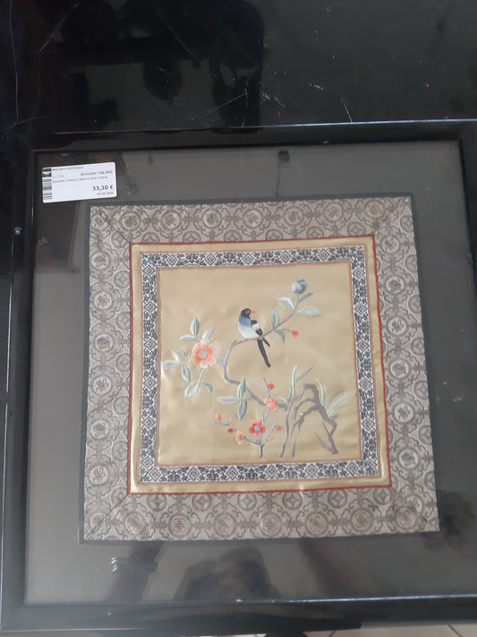 Quadro Cornice Nera E Seta Cinese