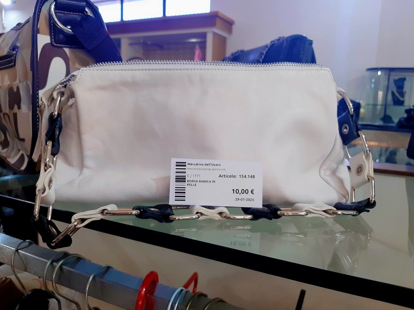 Borsa Bianca In Pelle