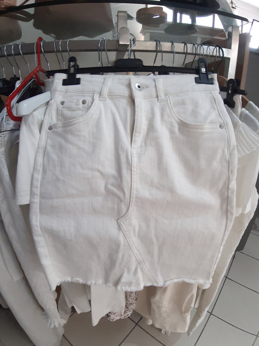 Gonna A Jeans Bianca Mis 40
