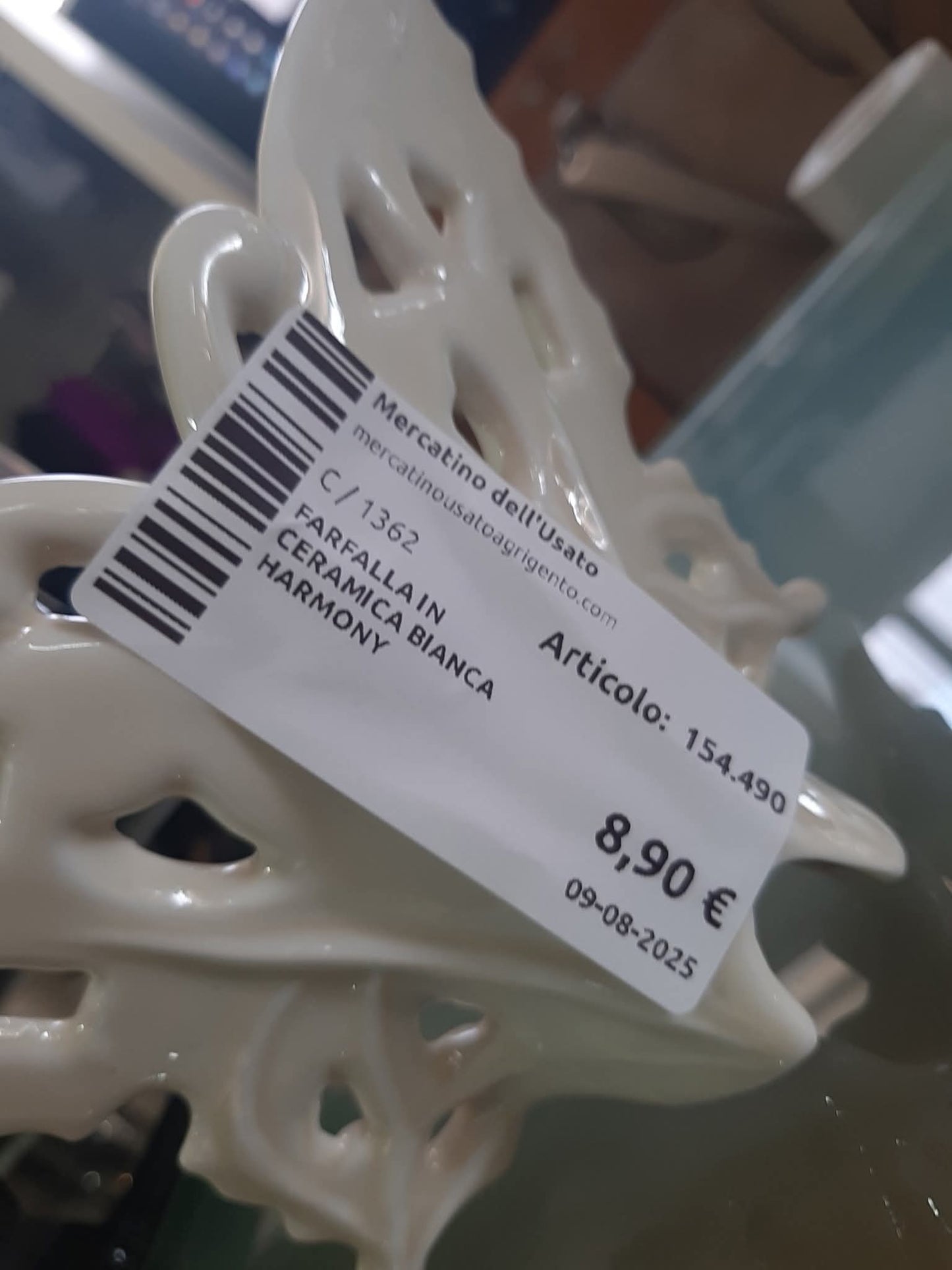 Farfalla In Ceramica Bianca Harmony