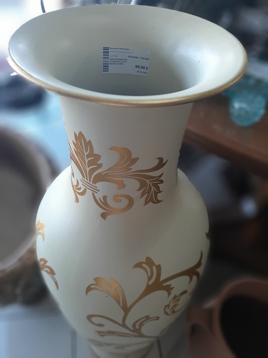 Vaso Decorativo In Ceramica Con Decori In Oro
