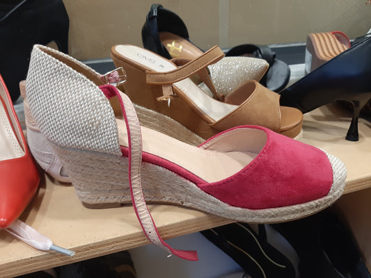 Espadrillas Fucsia Con Zeppa Mis 40