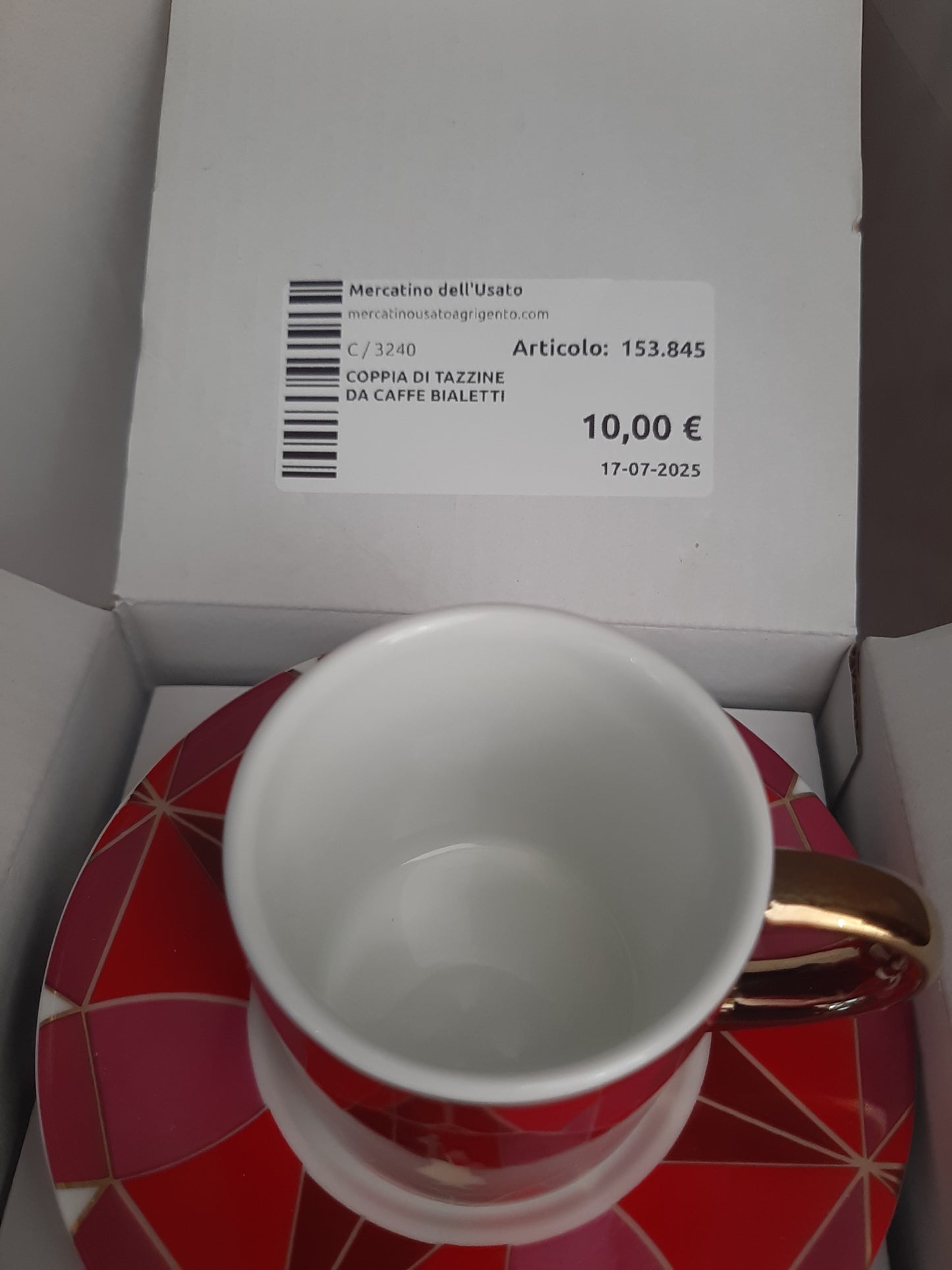 Coppia Di Tazzine Da Caffe Bialetti