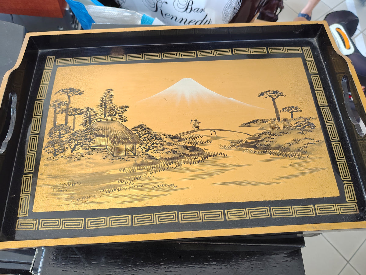 Vassoio In Legno Nero Japan