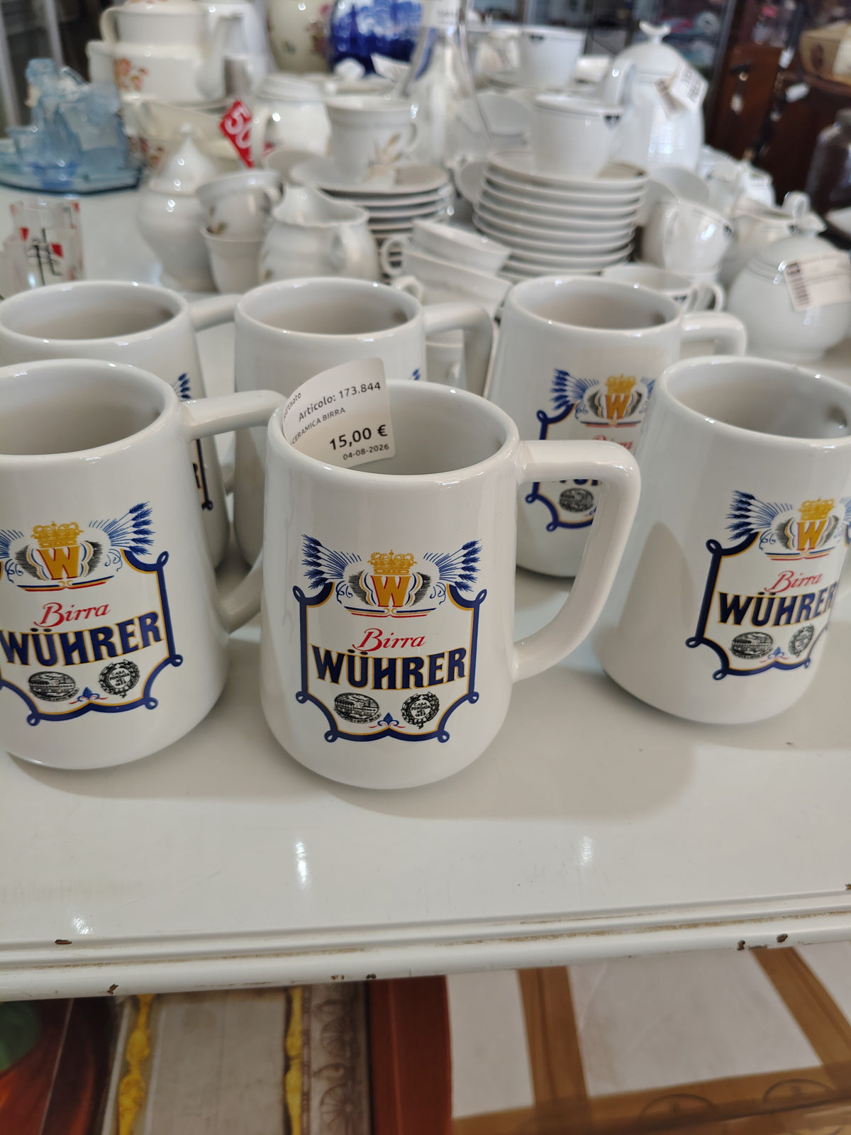 6 Rari Boccali Ceramica Birra Wuhrer