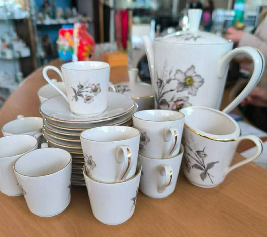 Servizio Vintage Da Caffe Porcellana Royal 15 Pezzi