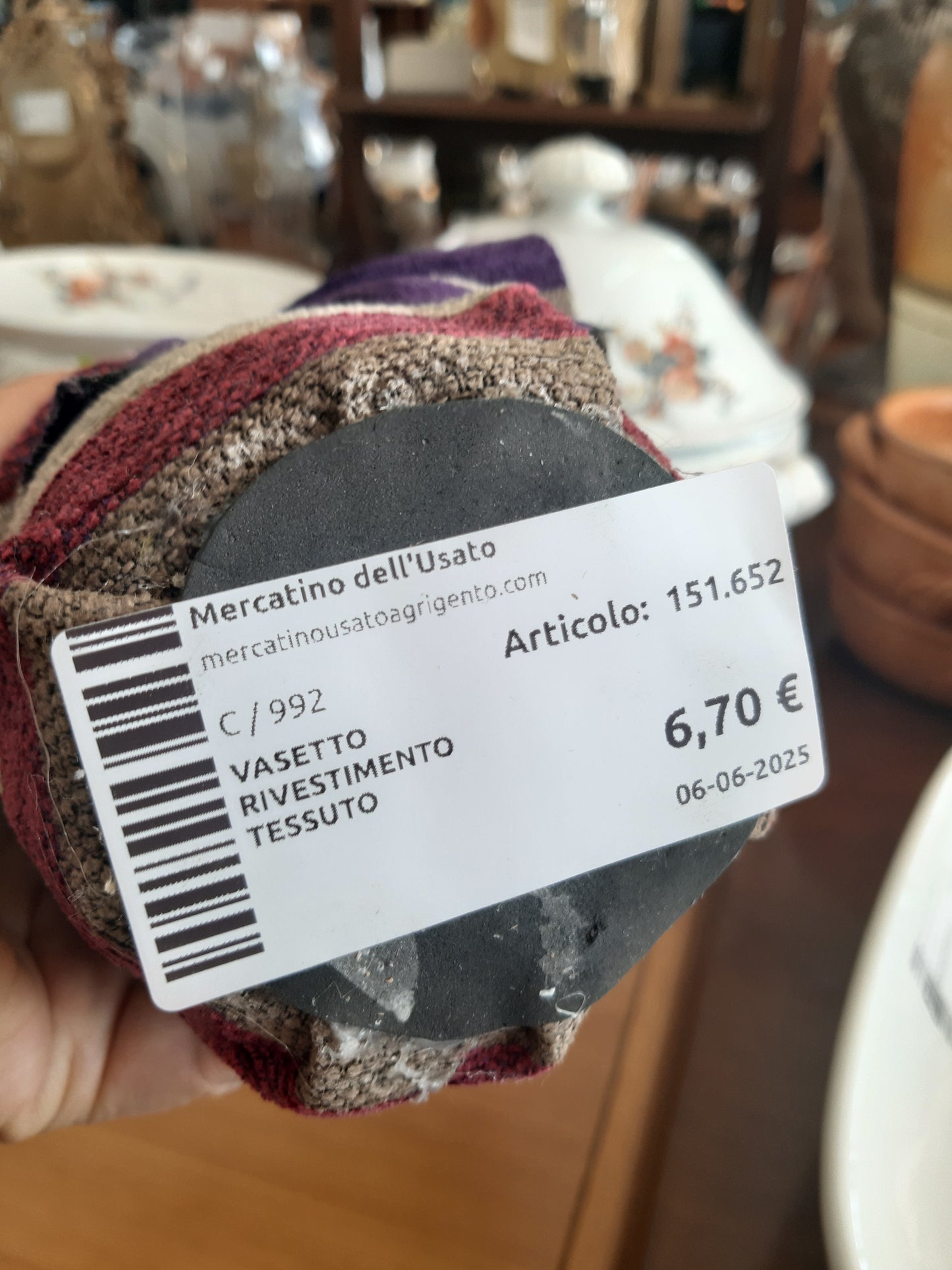 Vasetto Rivestimento Tessuto