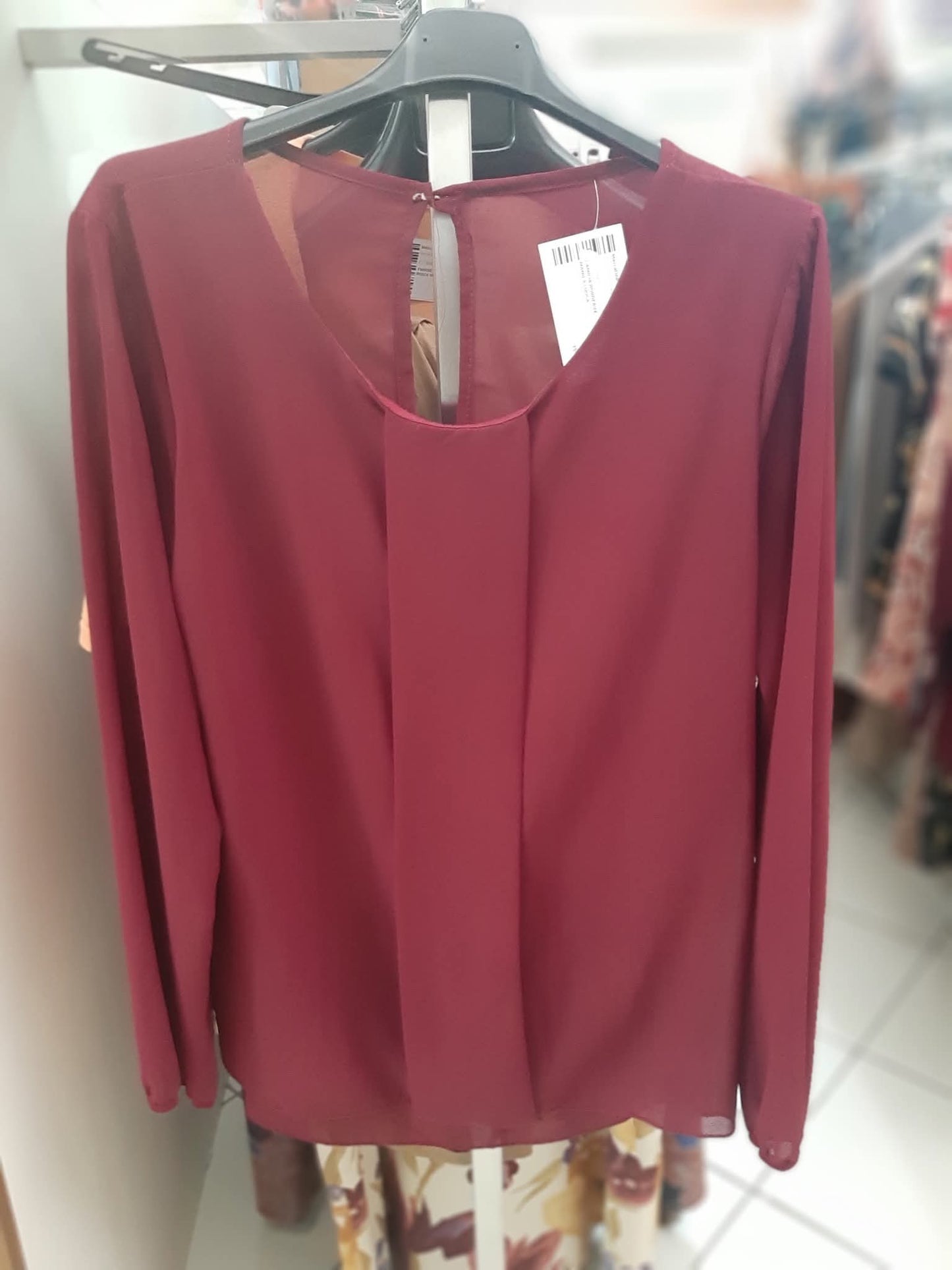 Camicia Bordeaux Manica Lunga