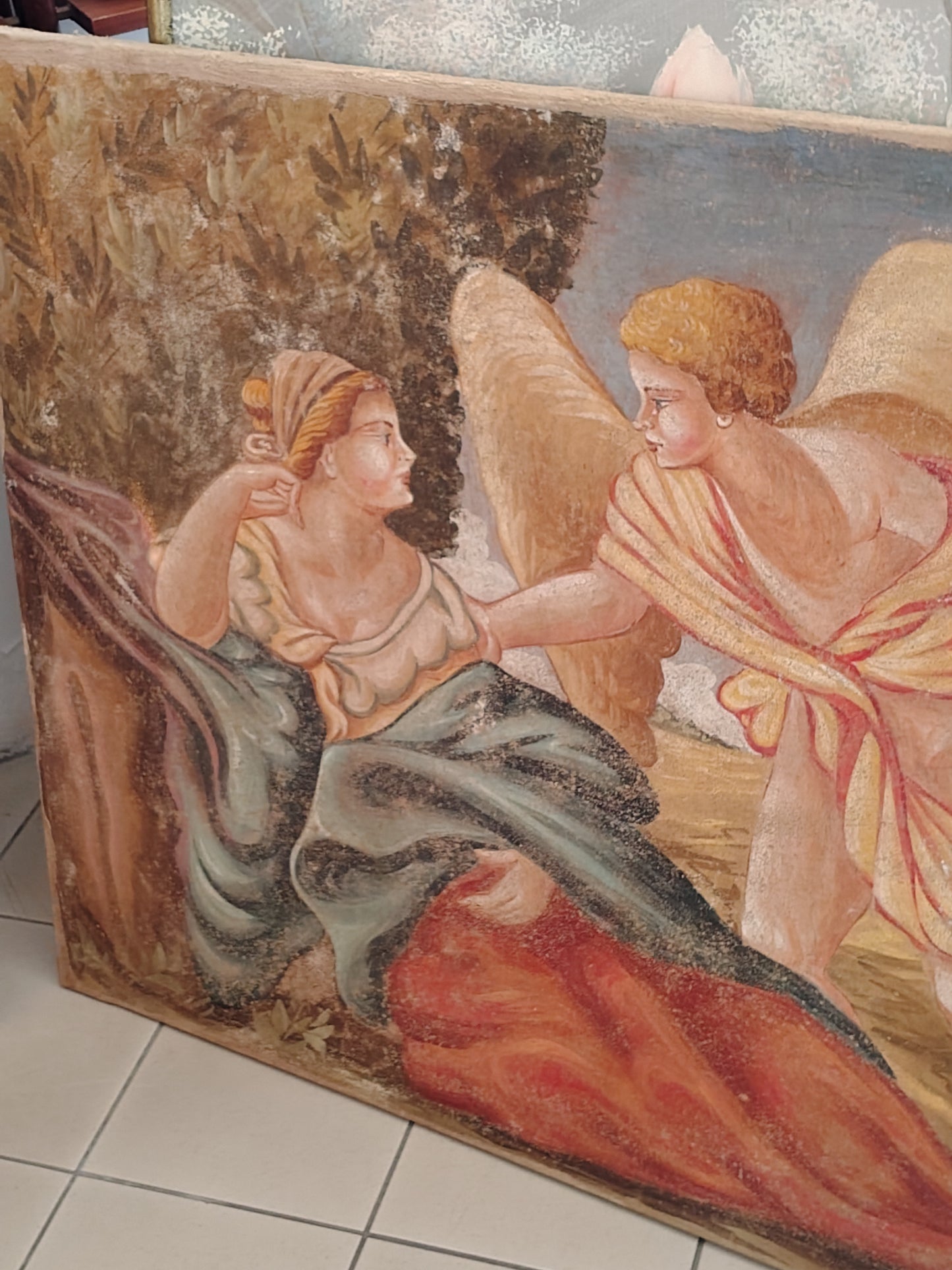 Dipinto Su Tela Stile Affresco Classico Scena Mitologica