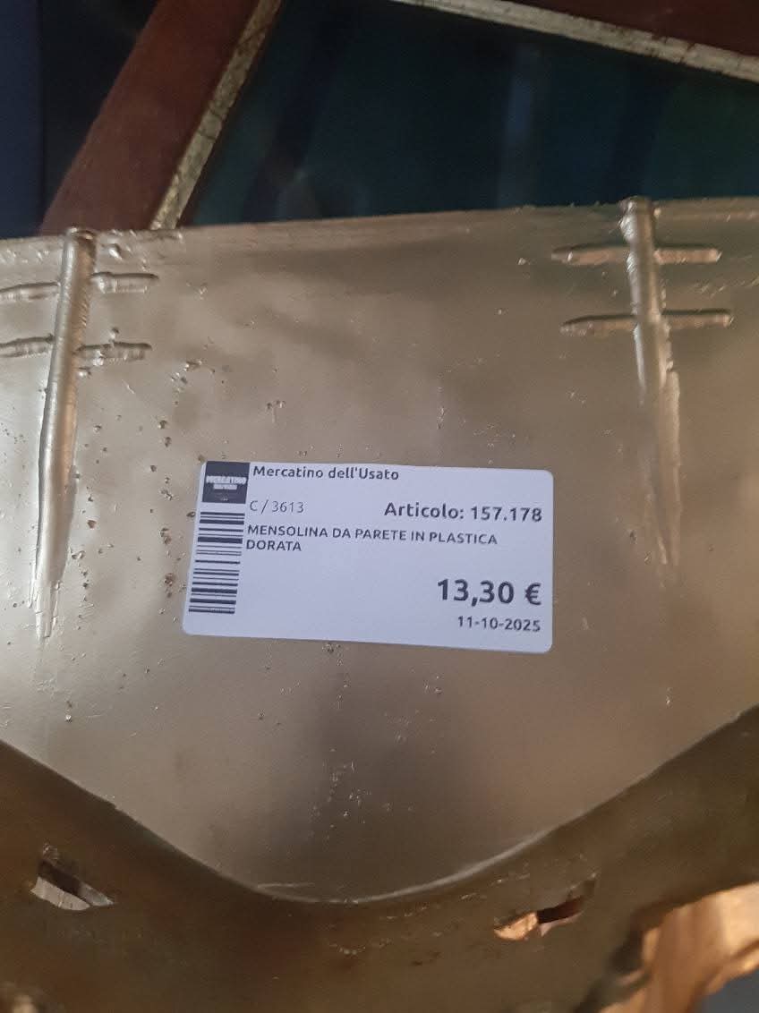 Mensolina Da Parete In Plastica Dorata