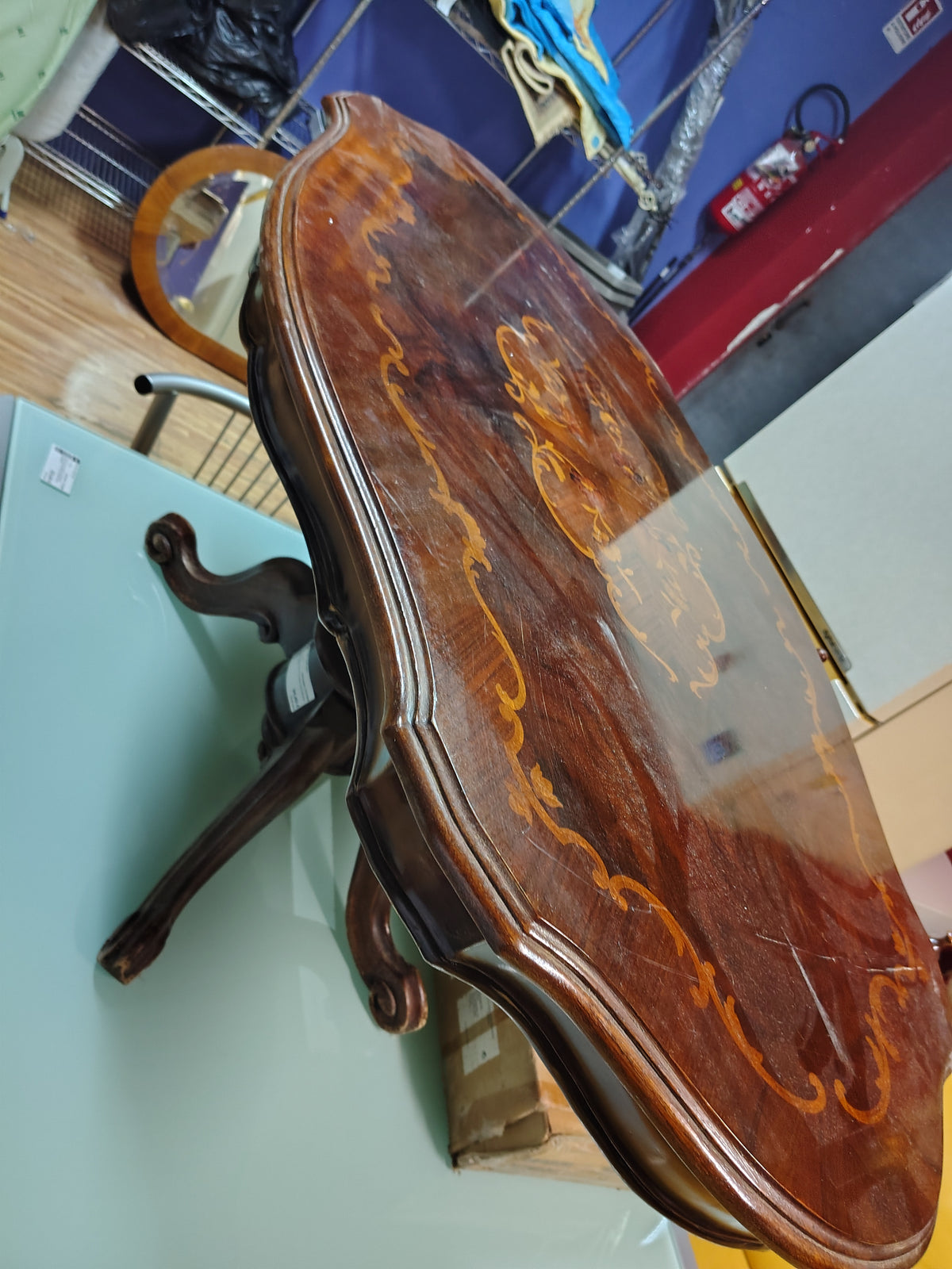 Tavolino Salotto Ovale Con Decori/intarsi R