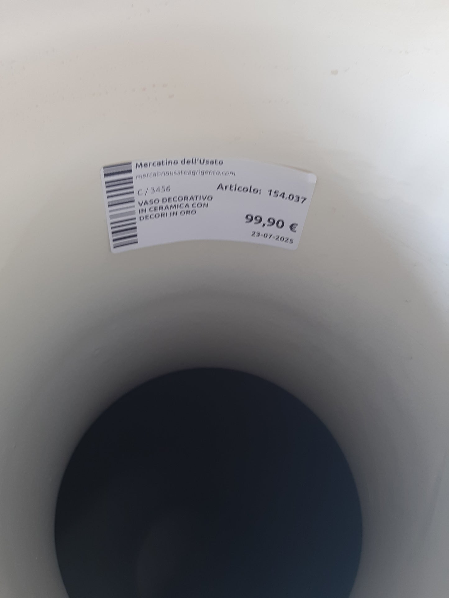 Vaso Decorativo In Ceramica Con Decori In Oro