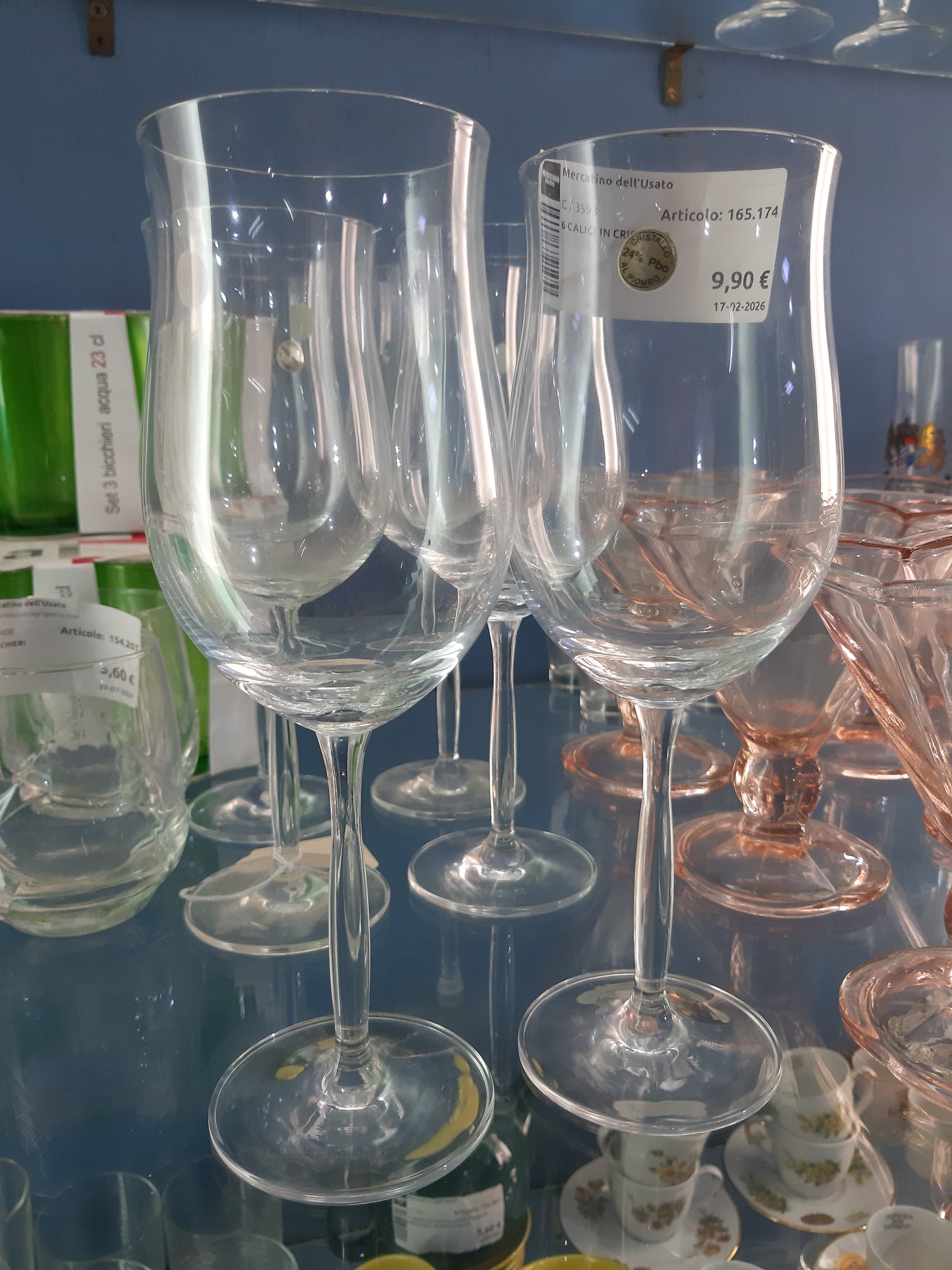 6 Calici In Cristallo